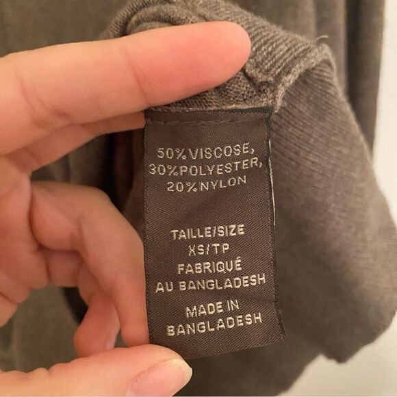 SUZY Shier Bat Sleeve Knit Tunic Shirt Sweater in Taupe • size XS - Picture 5 of 5